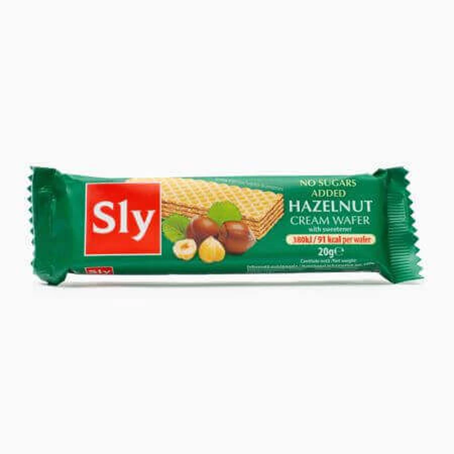 Вафля з фундуковим кремом, без цукру, 20 г, Sly Nutrition: ціни та характеристики