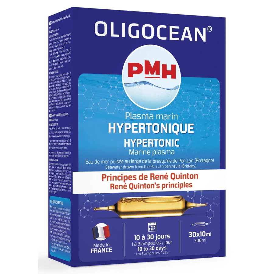 Гіпертонічна морська плазма Oligocean, метод Квінтона, 30 флаконів по 10 мл, SuperDiet: ціни та характеристики
