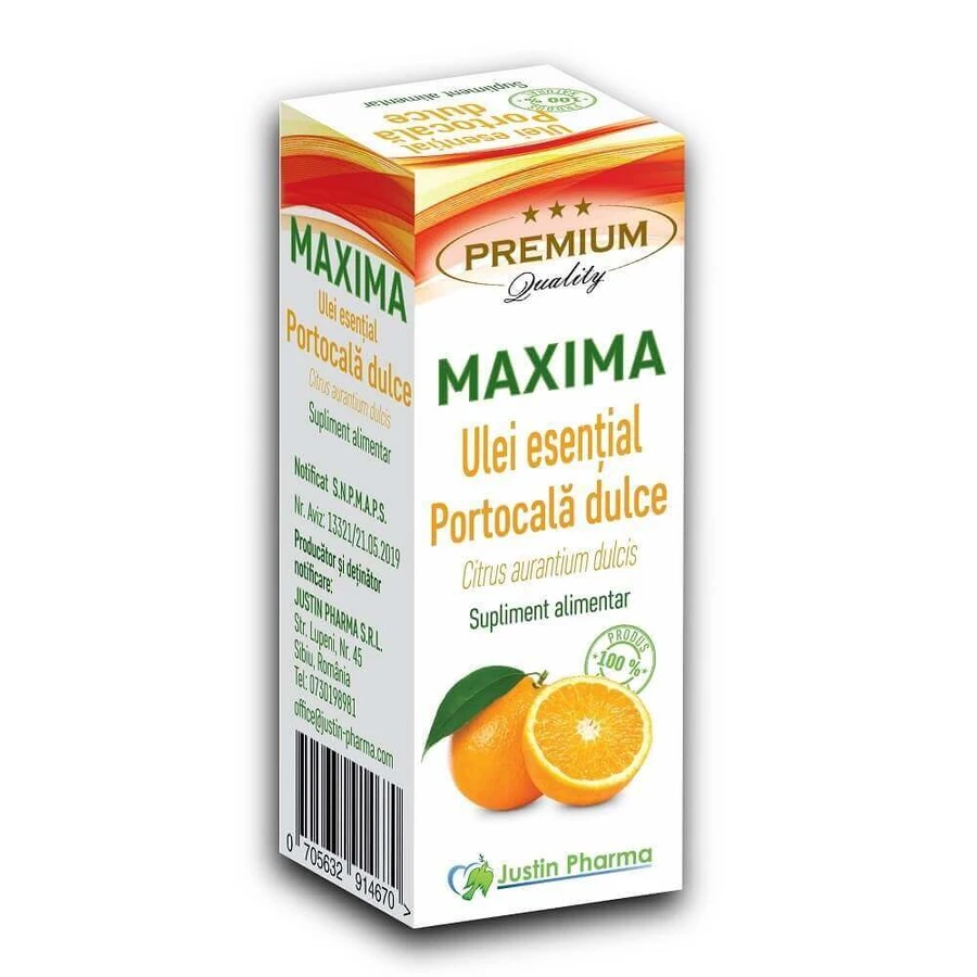 Ефірна олія солодкого апельсину Maxima, 10 мл, Justin Pharma: ціни та характеристики