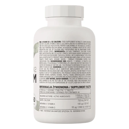 Витамин D3+К2 Кальций Ostrovit Vitamin D3+K2 Calcium, 90 таблеток: цены и характеристики