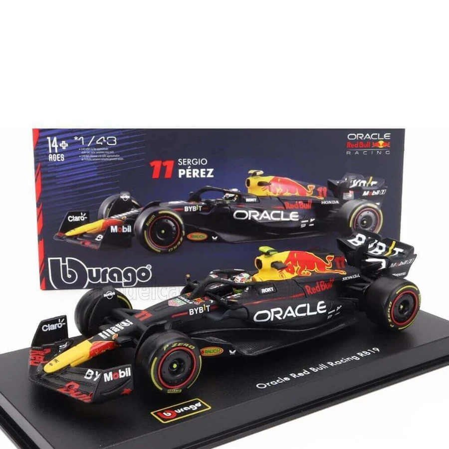 Модель автомобіля Oracle Red Bull Racing RB19 з шоломом Серхіо Переса, +14 років, 1:43, Bburago: ціни та характеристики