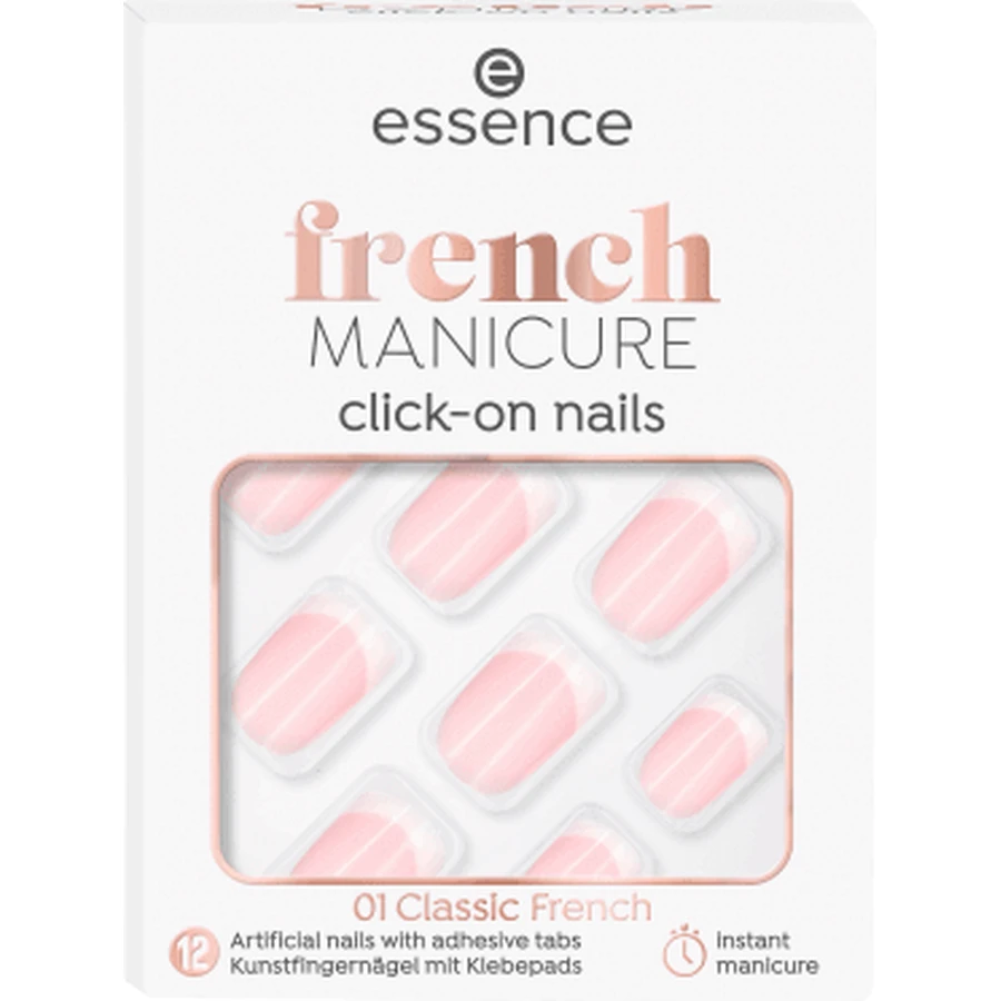 Essence Click-on French лак для нігтів френч 01 Classic French, 12 шт.: ціни та характеристики