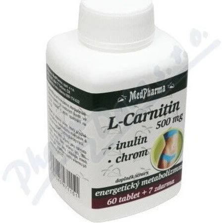 MedPharma L-карнітин 500 мг + інулін + хром 1×67 табл, L-CARNITINE + INULIN + CHROMIUM, L-CARNITINE + INULIN + CHROMIUM: ціни та характеристики