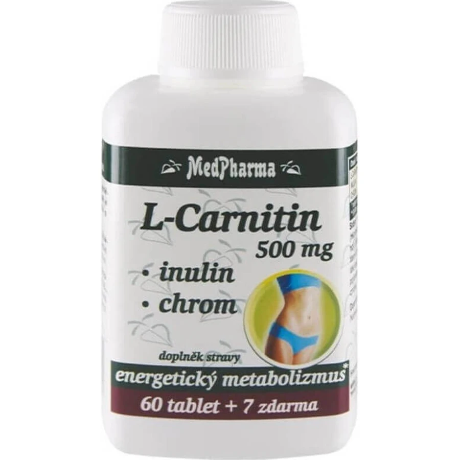MedPharma L-карнітин 500 мг + інулін + хром 1×67 табл, L-CARNITINE + INULIN + CHROMIUM, L-CARNITINE + INULIN + CHROMIUM: ціни та характеристики