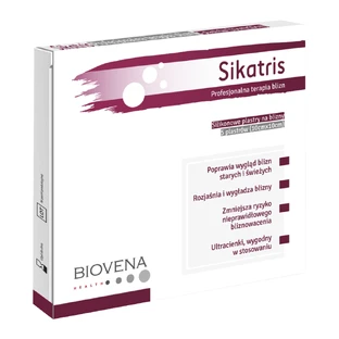 Пластирі Sikatris від рубців, силіконові 10 см х 10 см, 5 штук