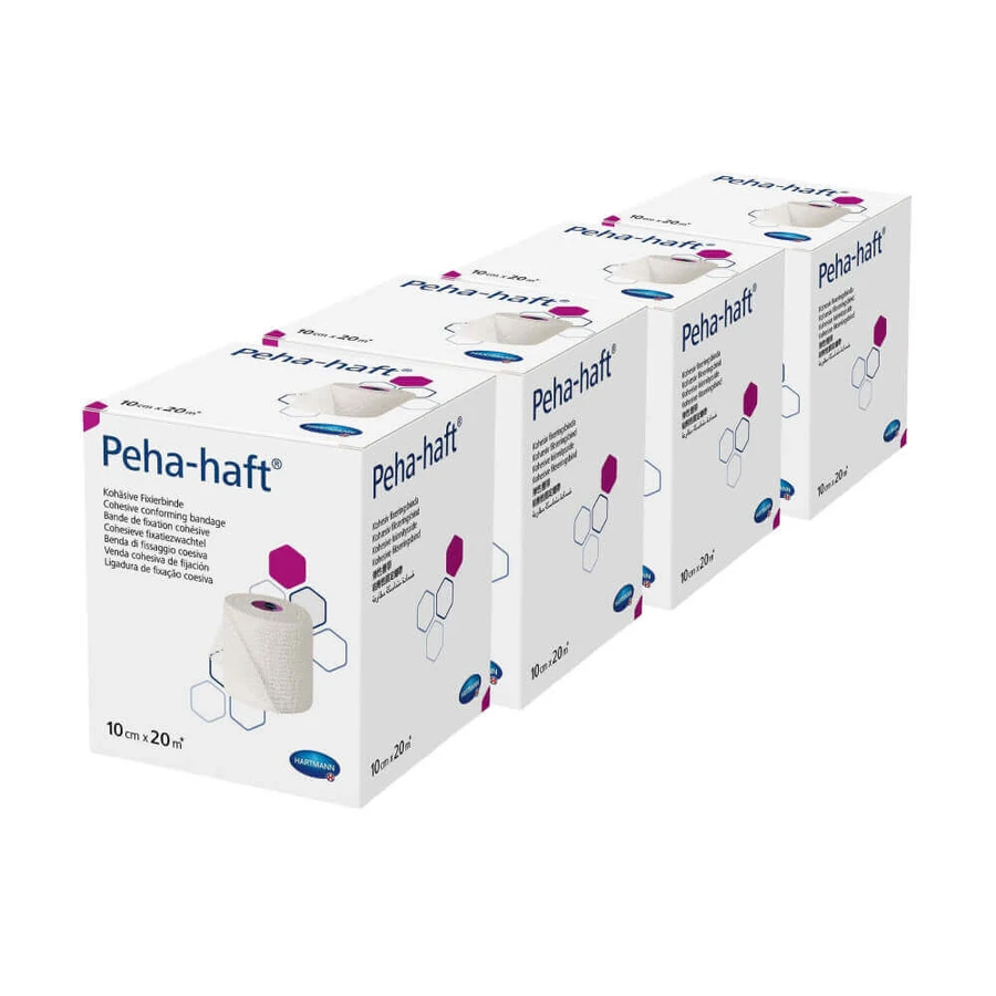 Бинт эластичный Peha-Haft, 10 см x 20 м 4 шт, Hartmann: цены и характеристики