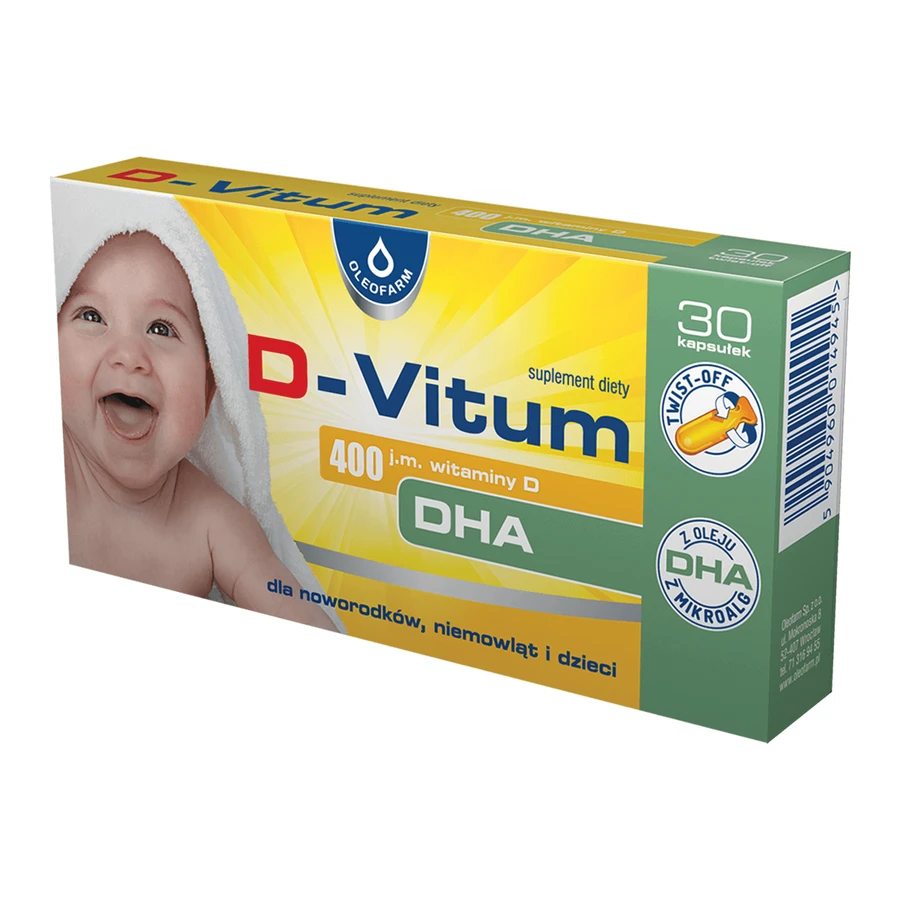 D-Vitum 400 МО вітаміну DHA, 30 капсул, що закручуються: ціни та характеристики