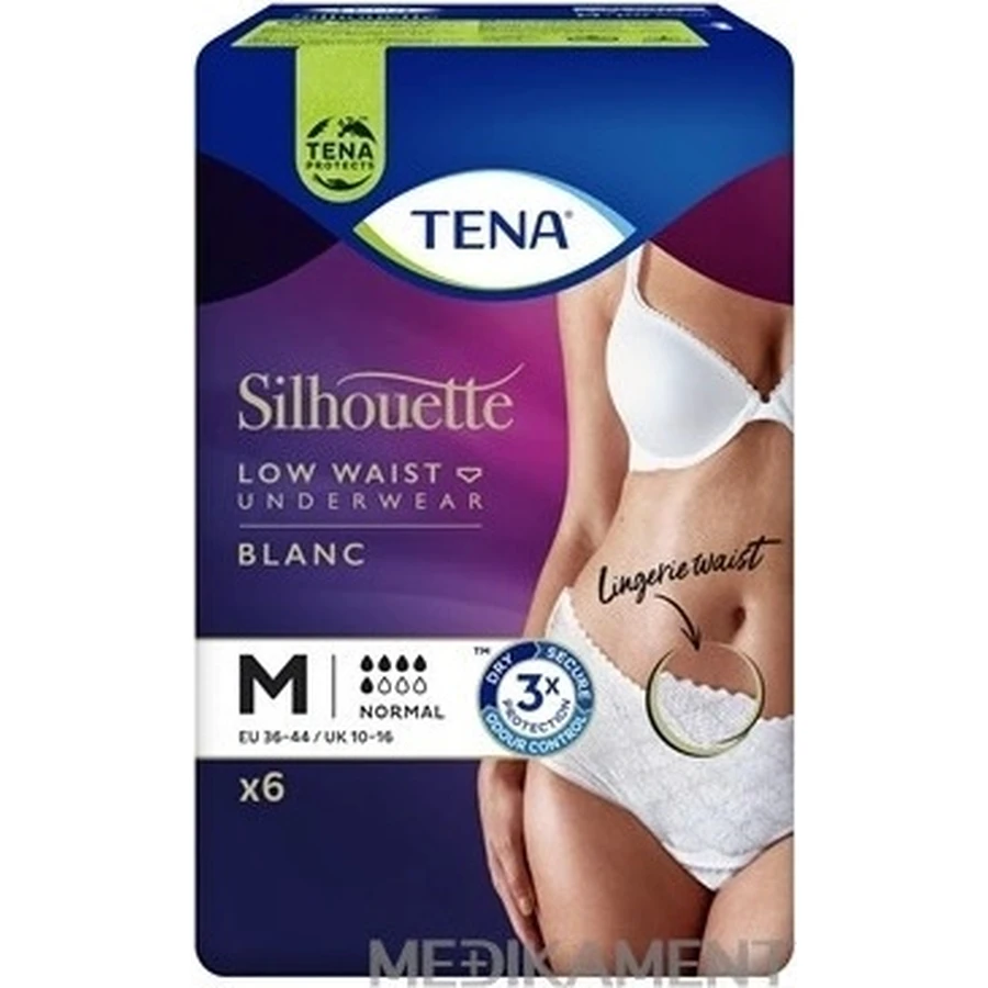 TENA Silhouette Normal Low Waist Blanc M 1×6 шт, белье от недержания для женщин: цены и характеристики