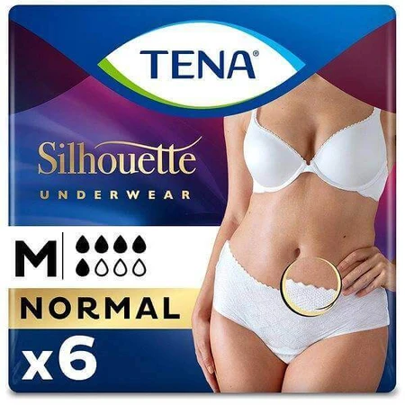 TENA Silhouette Normal Low Waist Blanc M 1×6 шт, белье от недержания для женщин: цены и характеристики