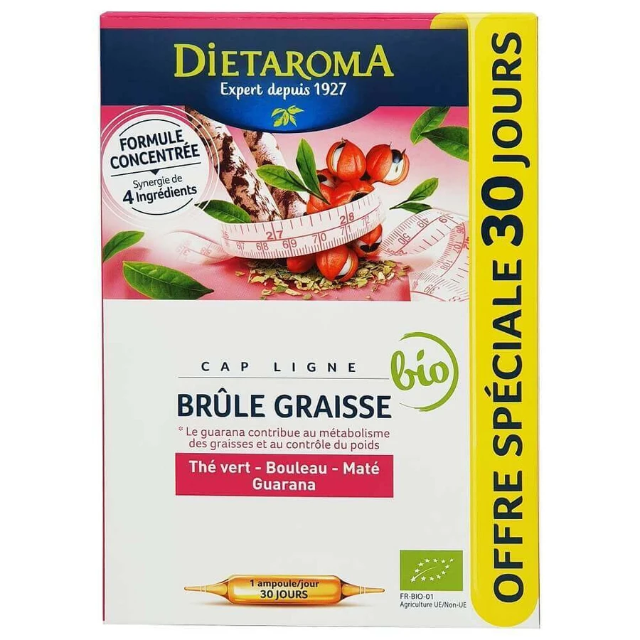 Сжигание жира, экстракт гуараны, зеленый чай, 30 флаконов, Laboratoires Dietaroma: цены и характеристики