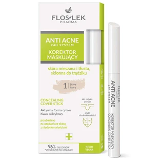 Floslek Pharma Anti Acne 24h System, консилер, 1 свет, 1 штука
