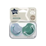 Ортодонтические пустышки Moda, 6-18 месяцев, 2 штуки, синий/зеленый, Tommee Tippee