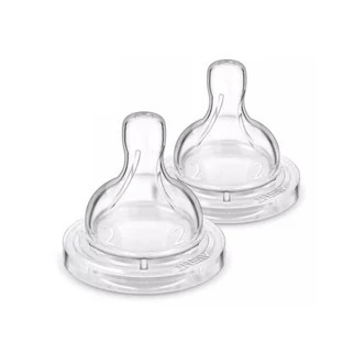 Соска силиконовая Philips AVENT Антисколько медленный поток от 1 мес 2 шт SCY762/02