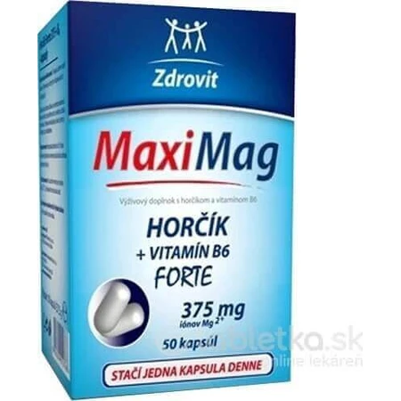 ZDROVIT MAXI MAG HORCIK+B6 FORTE 1×50 капсул, харчова добавка: ціни та характеристики