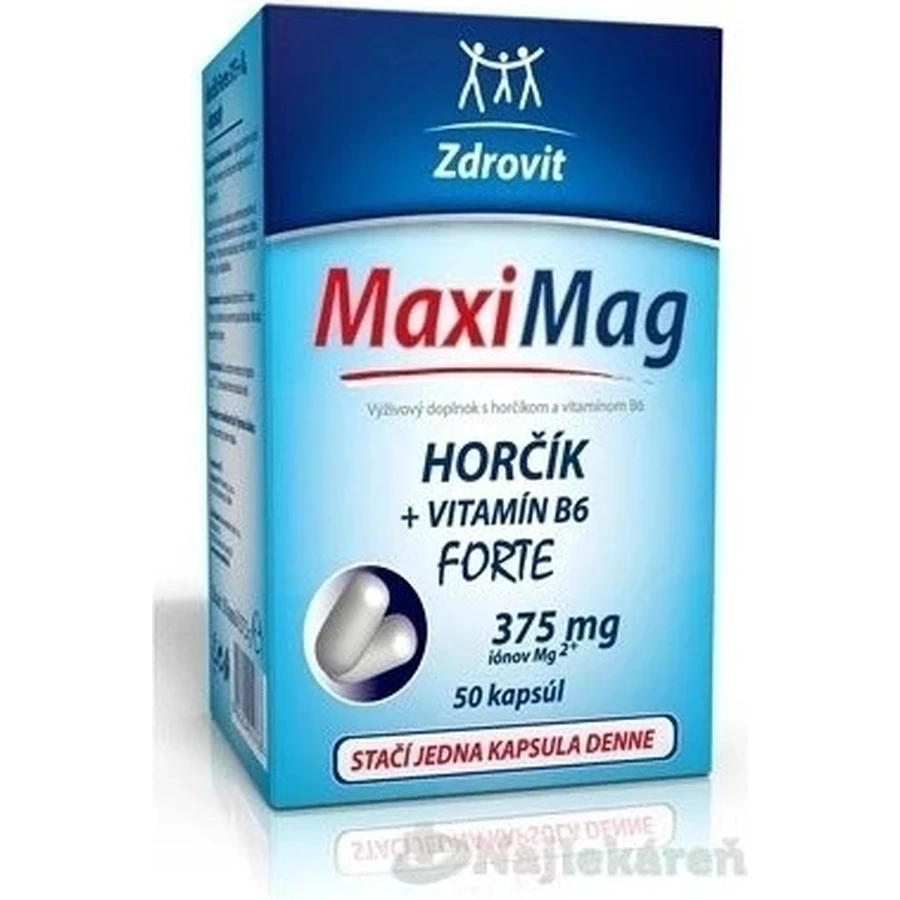 ZDROVIT MAXI MAG HORCIK+B6 FORTE 1×50 капсул, харчова добавка: ціни та характеристики