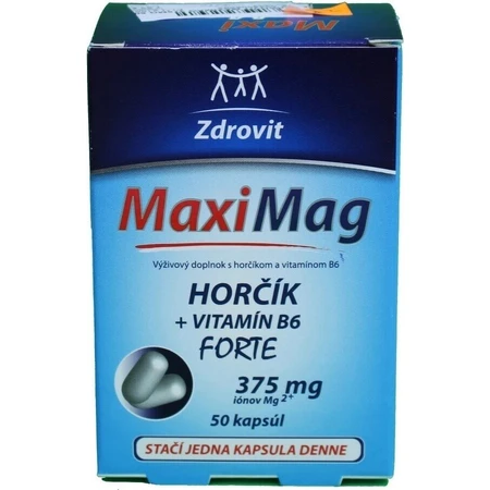 ZDROVIT MAXI MAG HORCIK+B6 FORTE 1×50 капсул, харчова добавка: ціни та характеристики