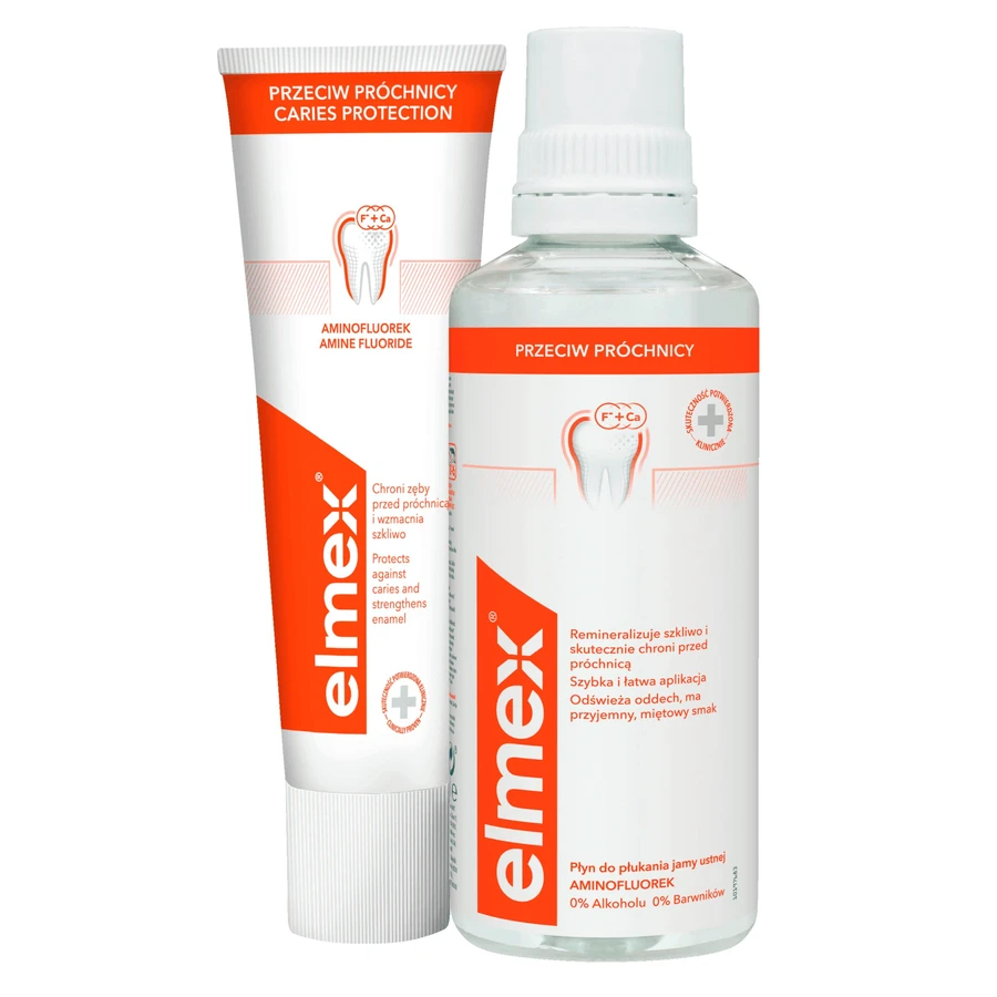 Набор Elmex Anti-Caries: ополаскиватель для полости рта, 400 мл + зубная паста, 75 мл: цены и характеристики