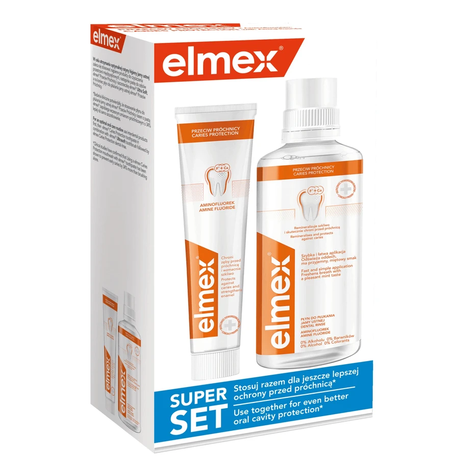 Набор Elmex Anti-Caries: ополаскиватель для полости рта, 400 мл + зубная паста, 75 мл: цены и характеристики