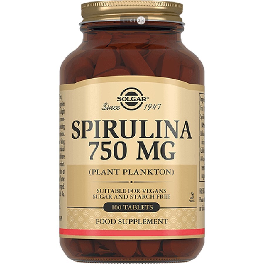 Спирулина Solgar 750 мг таблетки №100: цены и характеристики