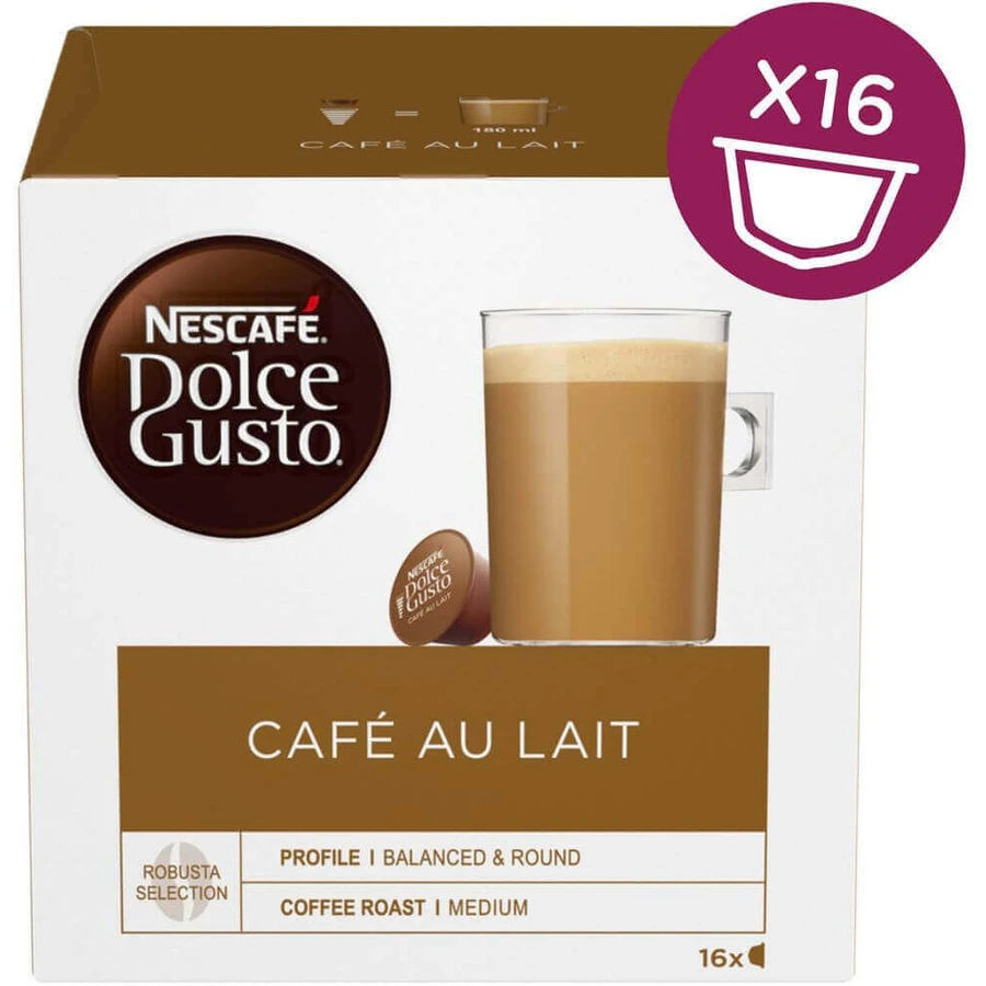 Nescafé Капсулы Dolce Gusto CafeAuLait 16 капсул 16 капсул: цены и характеристики