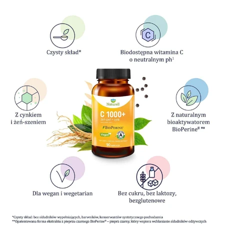 Витамин C 1000+ Naturell C 1000+ BioPerine, 90 капсул: цены и характеристики