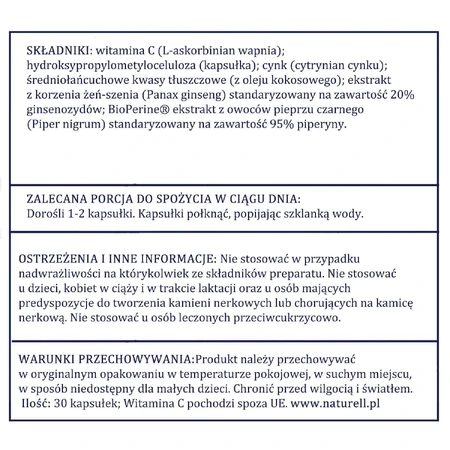 Витамин C 1000+ Naturell C 1000+ BioPerine, 90 капсул: цены и характеристики