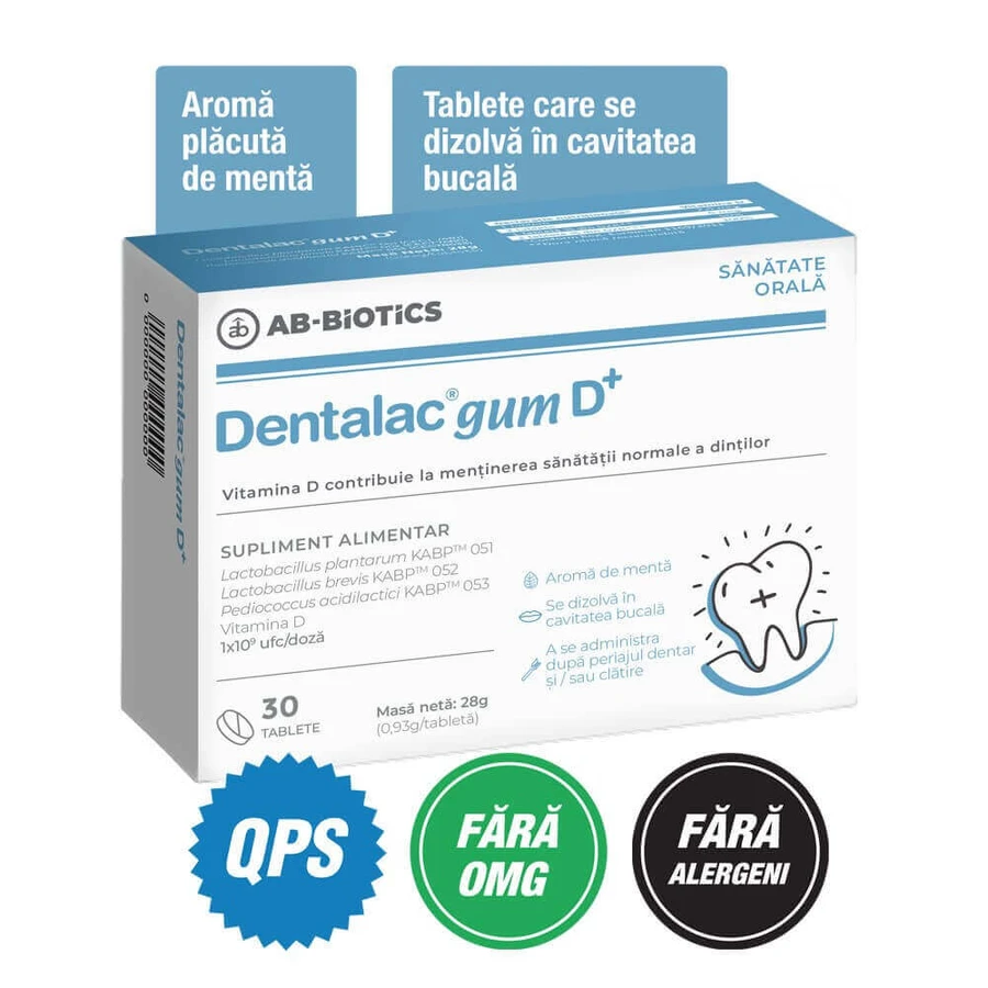 Денталак жуйка D+, 30 таблеток, Ab-Biotics: ціни та характеристики