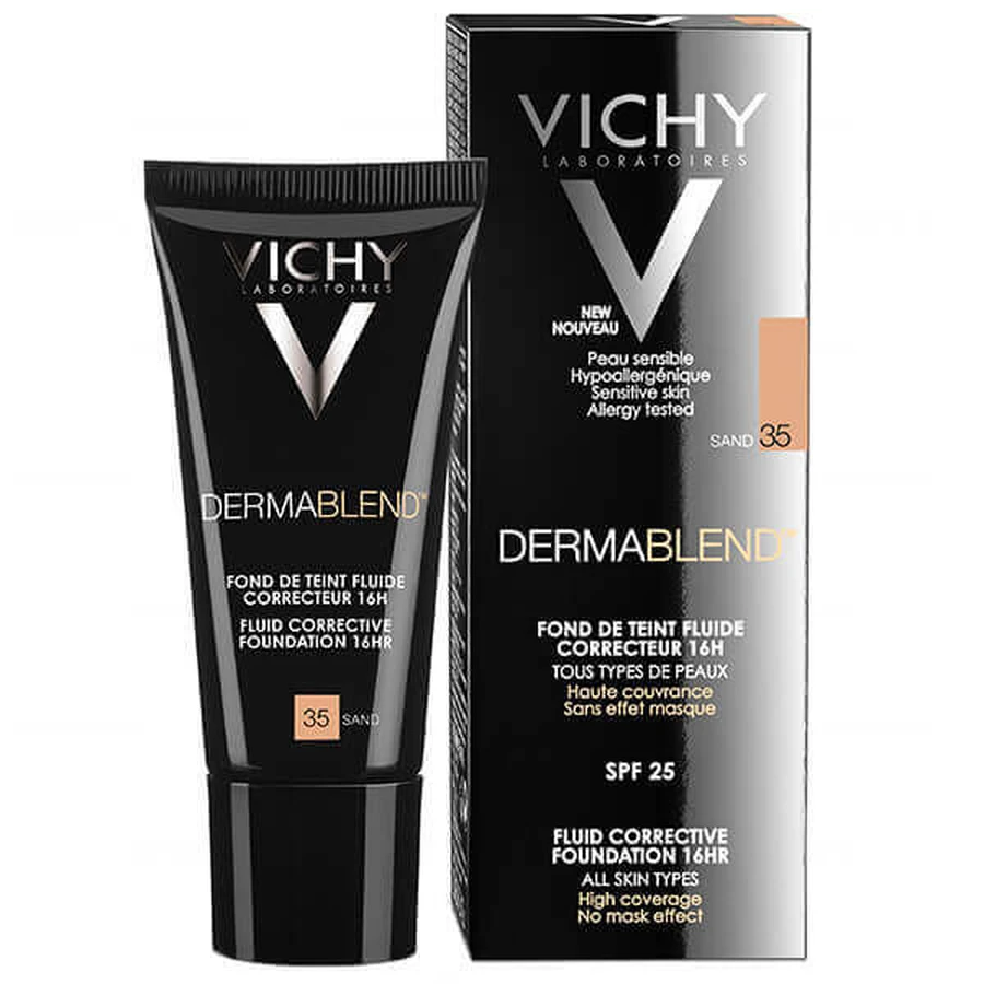 Vichy Dermablend Довготривалий коригувальний флюїд 35 Пісок, 30 мл: ціни та характеристики