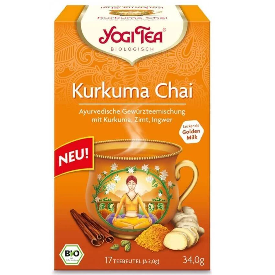 Фіточай Yogi Tea Kurkuma Chai, фільтр-пакетик 2 г, 17 шт.: ціни та характеристики