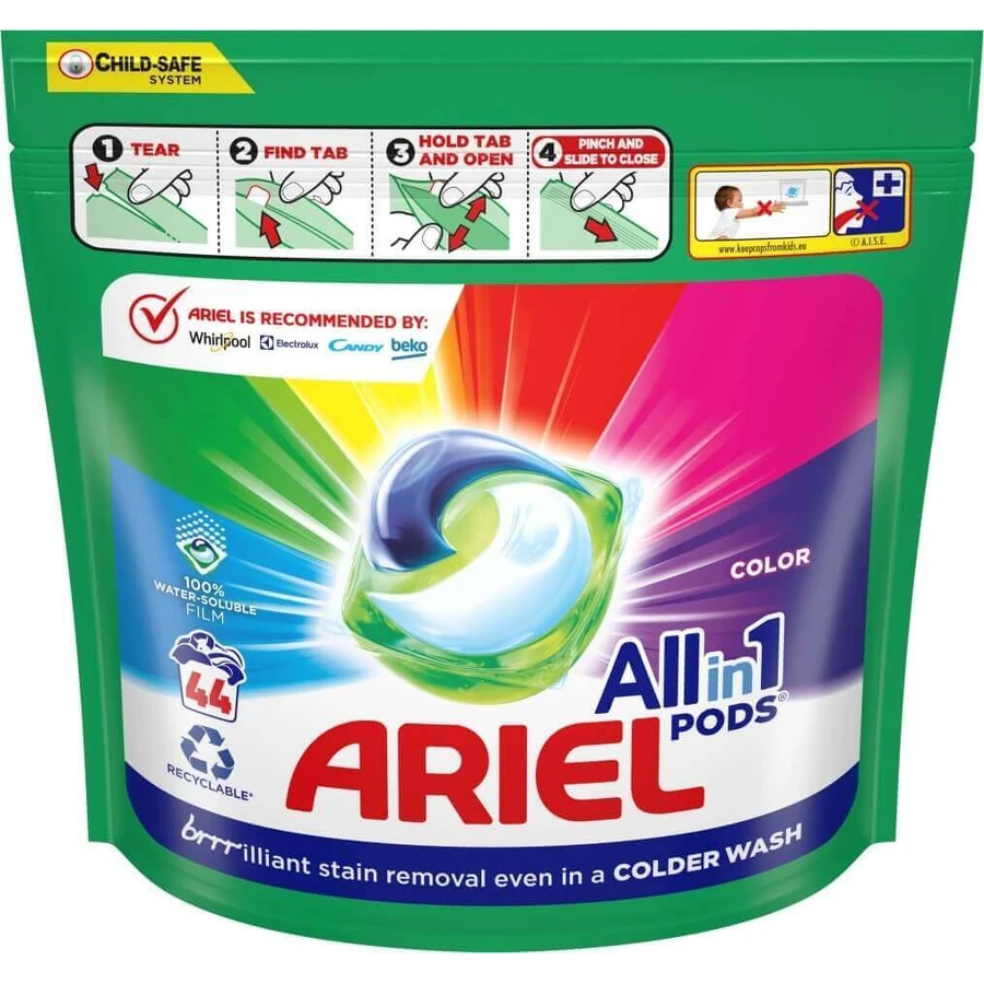 Ariel All-in-1 PODS Color, гелеві капсули для прання, 44 прання 1×44шт, гелеві капсули для прання: ціни та характеристики