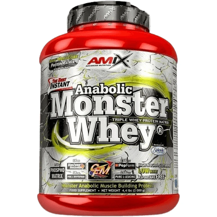 Amix Anabolic Monster Whey, клубника-банан 2200 г: цены и характеристики