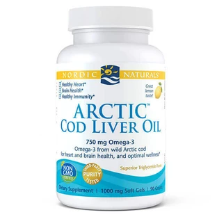 Nordic Naturals Олія печінки арктичної тріски, зі смаком лимона, 90 капсул