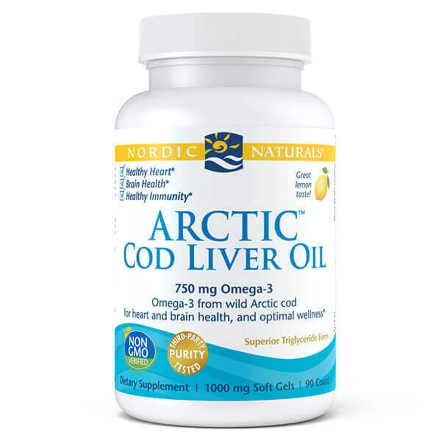 Nordic Naturals Олія печінки арктичної тріски, зі смаком лимона, 90 капсул: ціни та характеристики