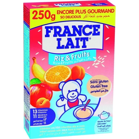 FRANCE LAIT молочная рисовая фруктовая каша 1×250 г, детская молочная каша: цены и характеристики