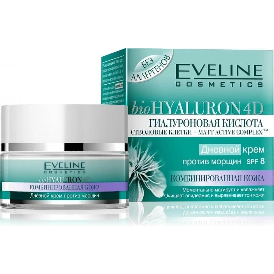 Eveline Hyaluron Clinic Дневной и ночной крем 30+ 1×50 мл, увлажняющий крем от первых морщин: цены и характеристики
