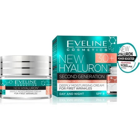 Eveline Hyaluron Clinic Дневной и ночной крем 30+ 1×50 мл, увлажняющий крем от первых морщин: цены и характеристики