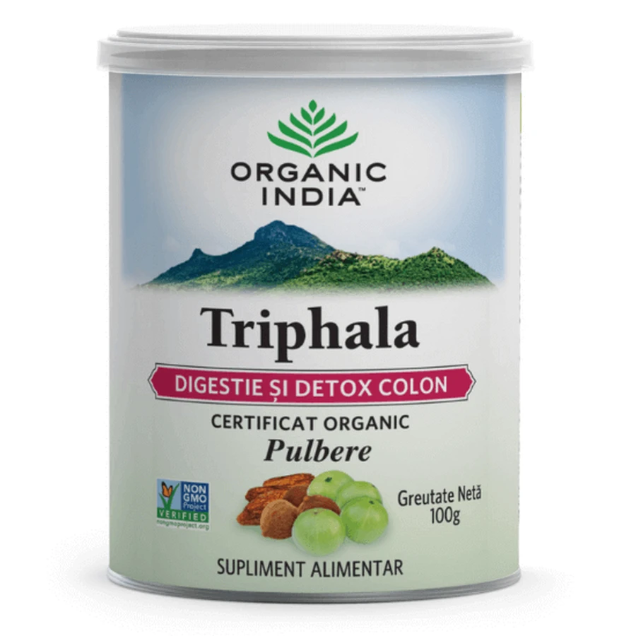 Трифала для травлення та детоксикації товстої кишки, 100 г, Organic India: ціни та характеристики