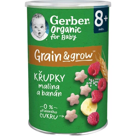 Gerber Органические чипсы с малиной и бананом 35 г: цены и характеристики