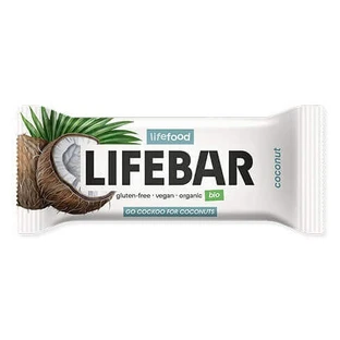 Сырой органический безглютеновый кокосовый батончик с кокосом, 40 г, Lifebar
