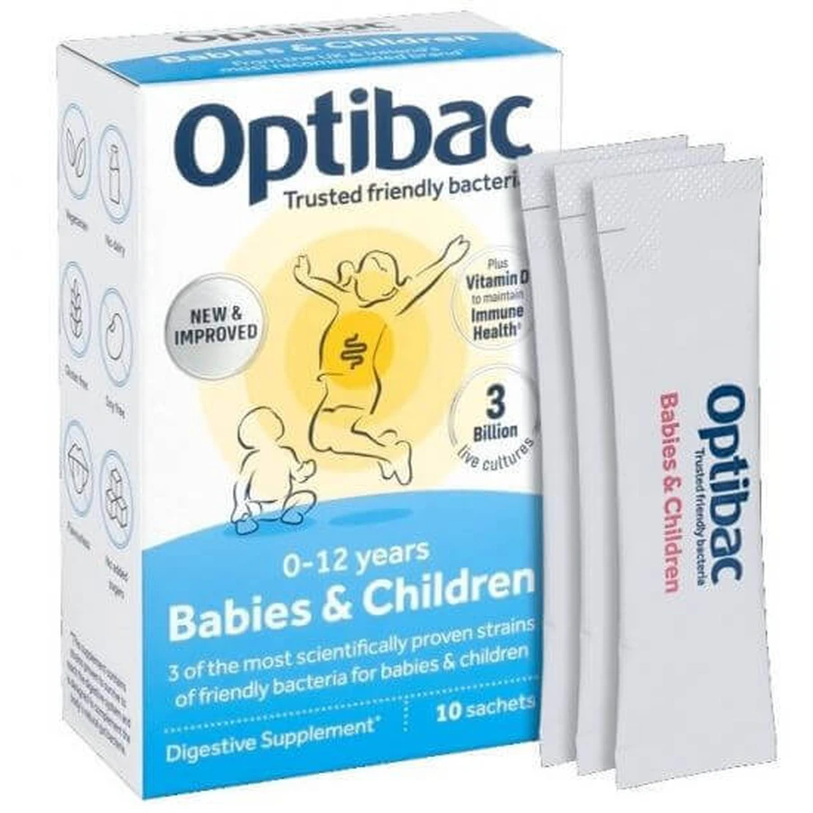 Пробіотик Optibac для дітей та немовлят, 10 пакетиків: ціни та характеристики