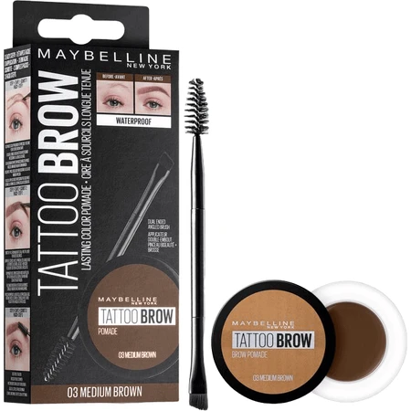 Гель-помада Maybelline New York Tatoo Brow для обох брів 03 Medium Brown 4 г: ціни та характеристики