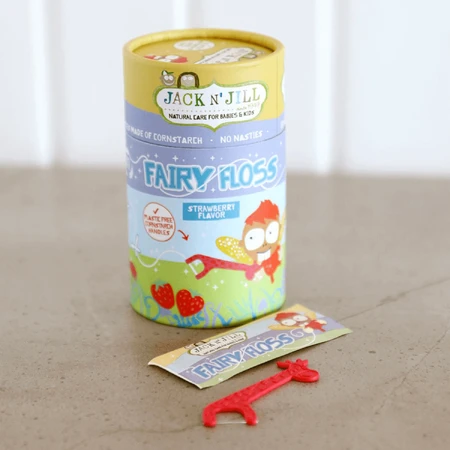 Зубная нить Jack N' Jill Fairy Floss, зубная нить с ручкой для детей, со вкусом клубники, 30 штук: цены и характеристики
