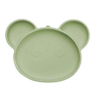 Силиконовая тарелка с присоской Панда, 6 месяцев+, Raw Green, Appekids