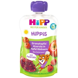 HiPP BIO Hippis 100% фрукты Яблоко-Малина-Гранат-Яблоко-Ацерола 100 г