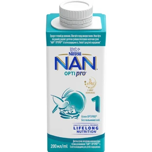 Смесь молочная детская NESTLE NAN 1 Optipro с рождением жидкая 200 мл