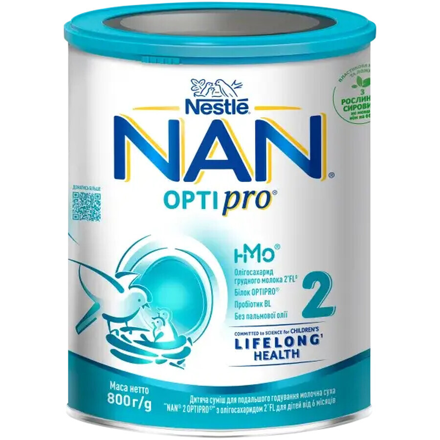 Суміш Nestle NAN Optipro 2 з 6 місяців 800 г : ціни та характеристики