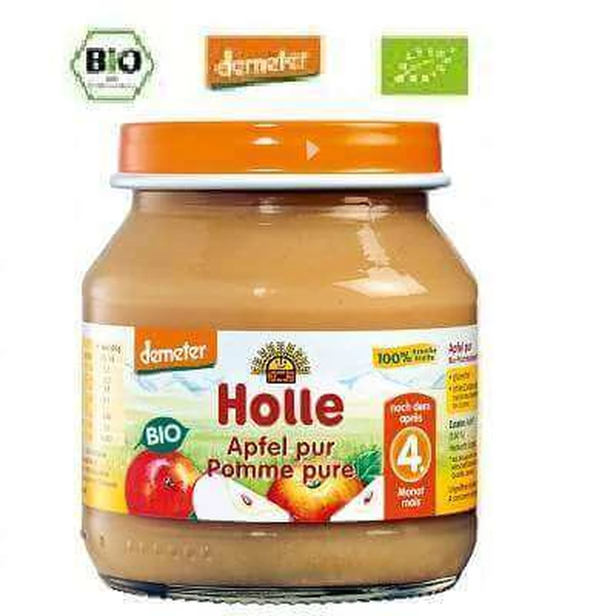 Органическое яблочное пюре, 125 г, Holle Baby Food: цены и характеристики
