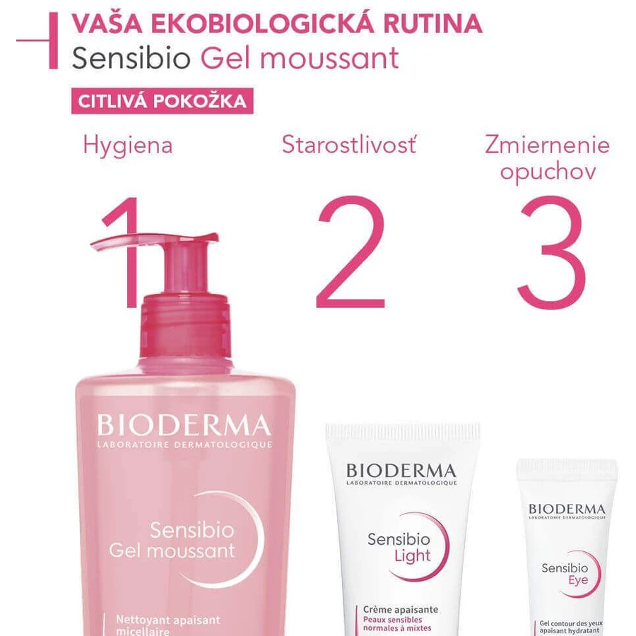 Ніжний заспокійливий мус для зняття макіяжу з чутливої шкіри Bioderma Sensibio Gel moussant для чутливої шкіри 500 мл: ціни та характеристики