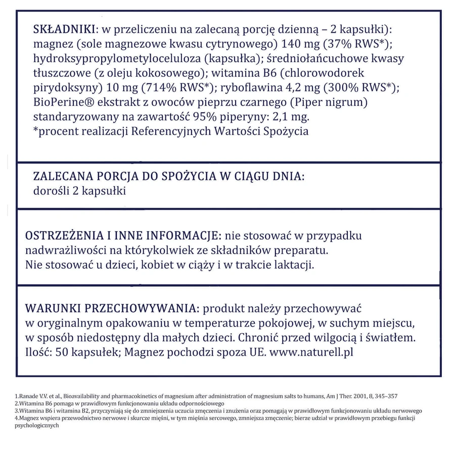 Naturell Organic Magnesium+, 50 капсул КОРОТКИЙ ДЕНЬ: цены и характеристики