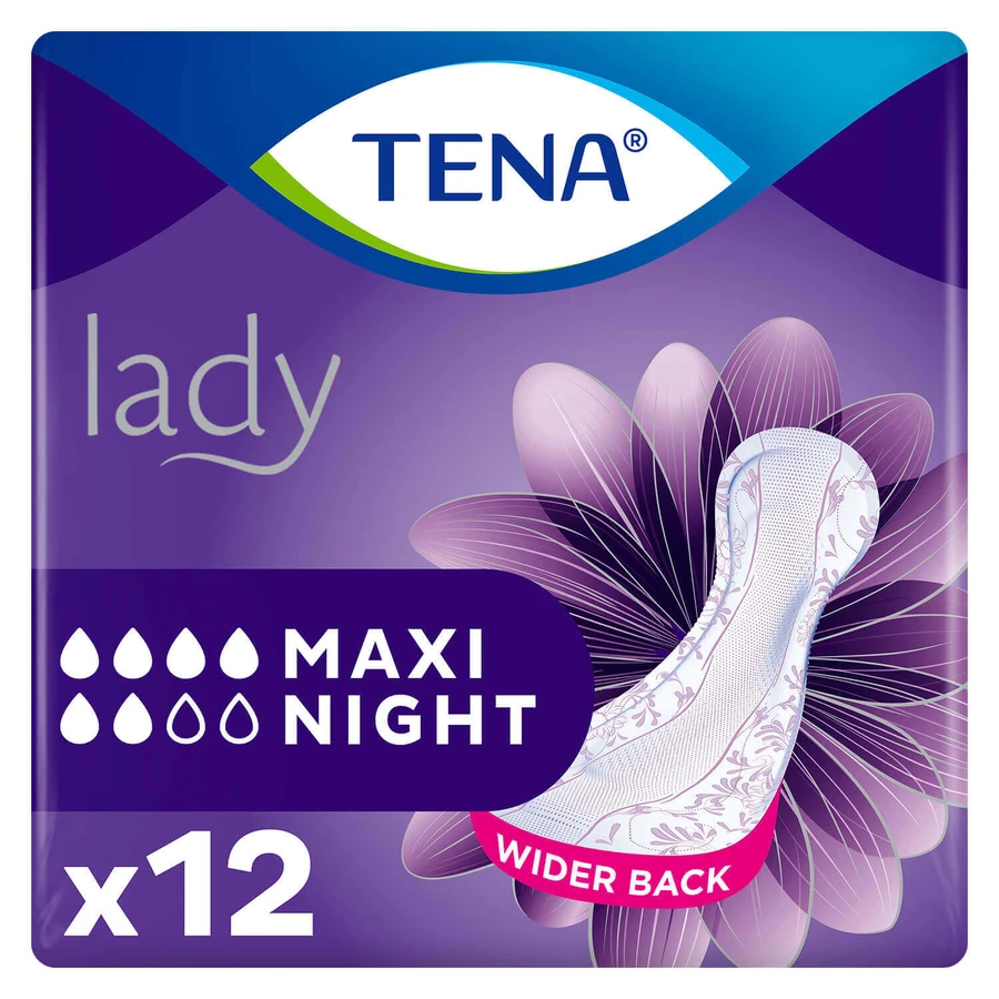 Набір Tena Lady, спеціальні гігієнічні рушники Maxi Night, 2 x 12 шт + ProSkin Pants Normal chonic труси, розмір M та L, 2 зразки: ціни та характеристики